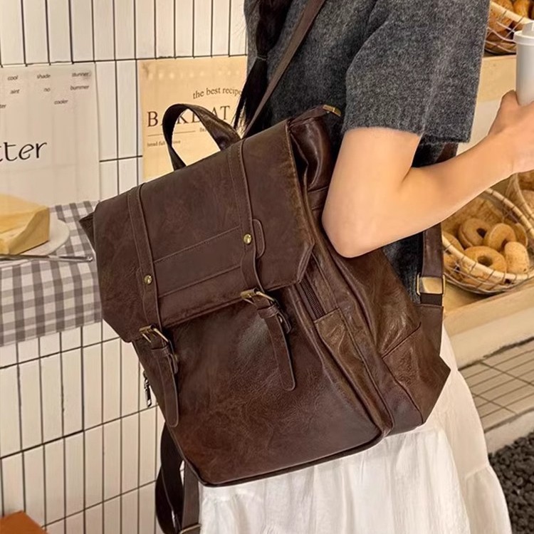 Leather Backpack Vintage - Women Casual Backpack PU Leather School