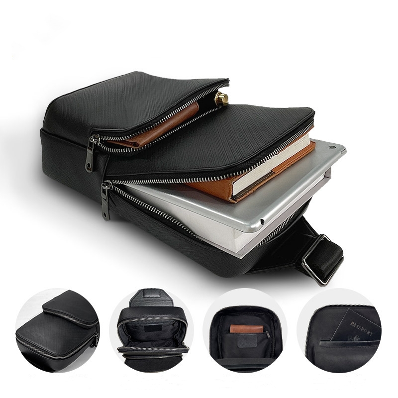 Fashion Design Black Men's Sli - Leather Backpack Vintage recension och pris