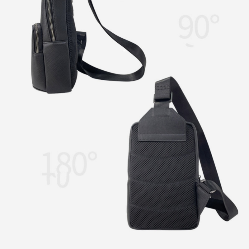 Fashion Design Black Men's Sli - Leather Backpack Vintage recension och pris